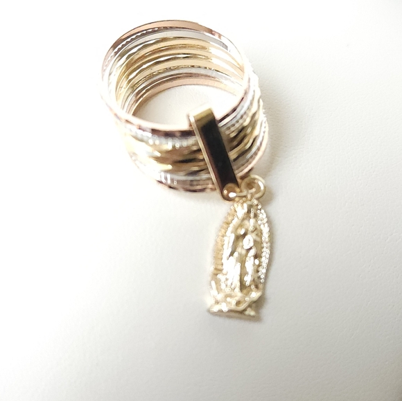 Ring set size 10 virgen de Guadalupe Gold plated - Picture 9 of 11